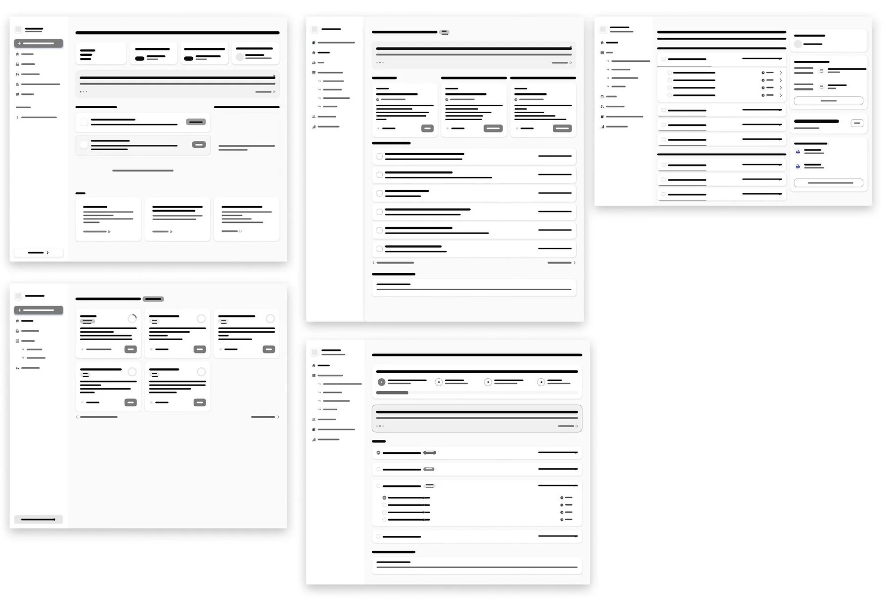 Overview page wireframe explorations