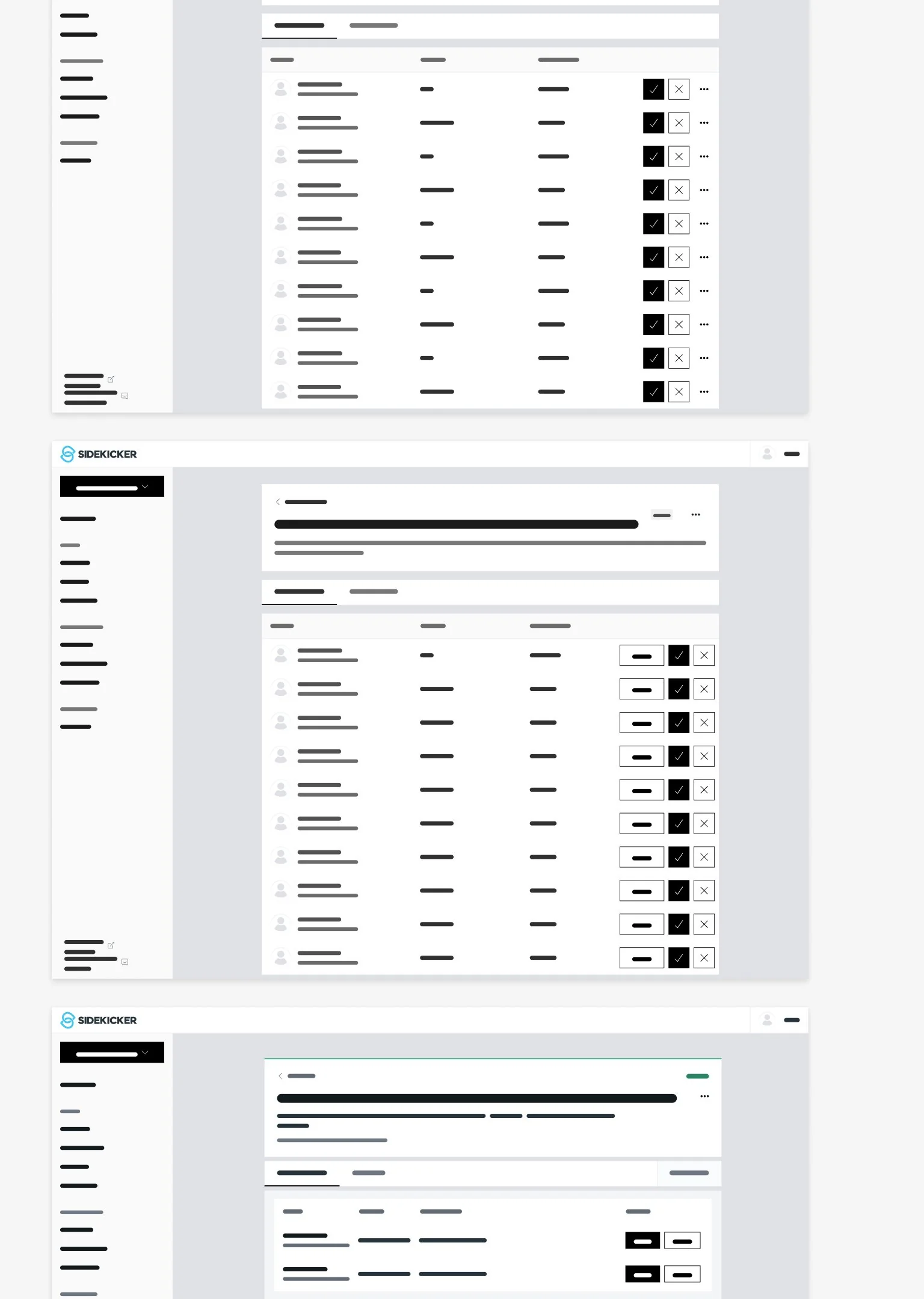 Worker list wireframe exploration